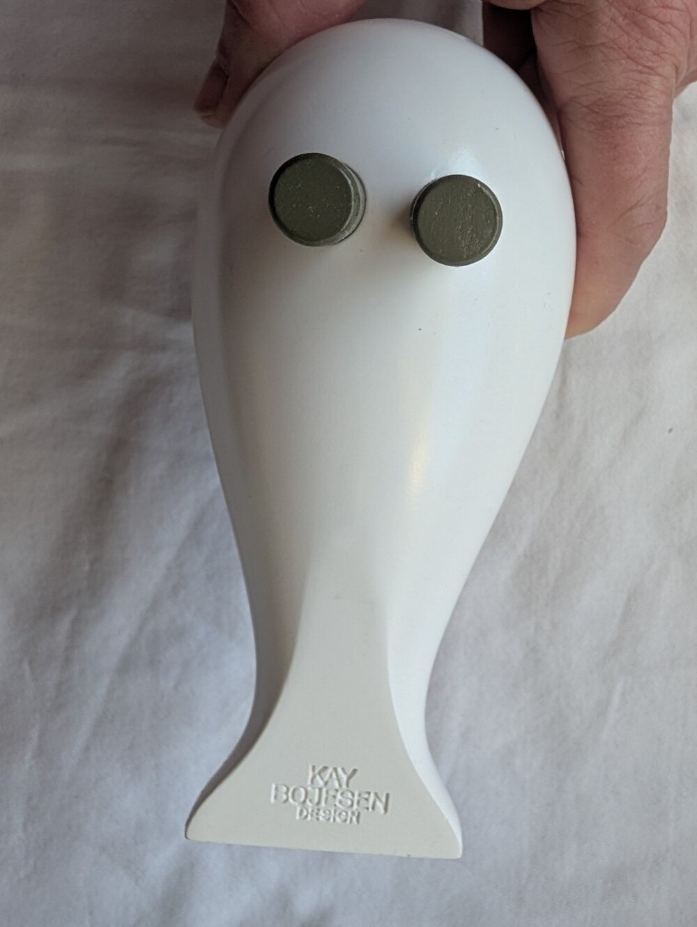 Kay Bojesen Denmark Love Songbird Painted Wood Bird Figurine in White and Pink - Picture 11 of 12